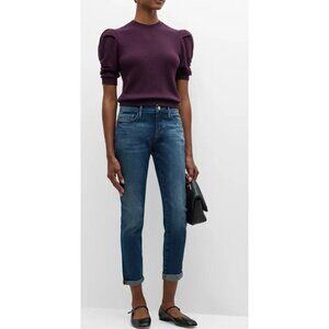 Frame Le Garcon Womens Jeans 29 High Waist Straight Distressed Denim Casual